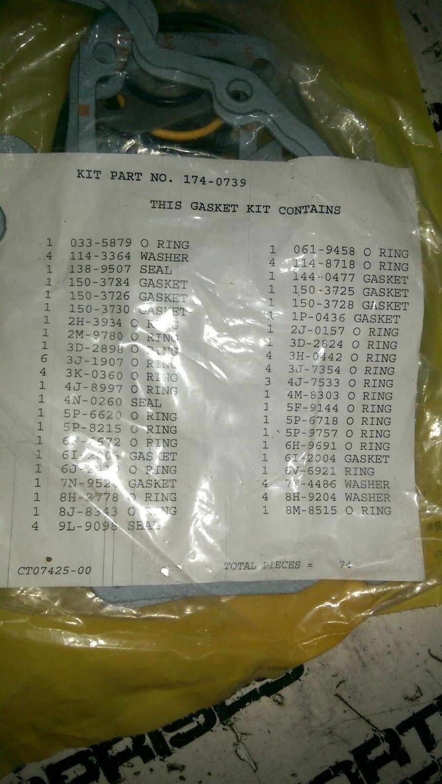 CATERPILLAR 174-0739 GASKET KIT 1740739
