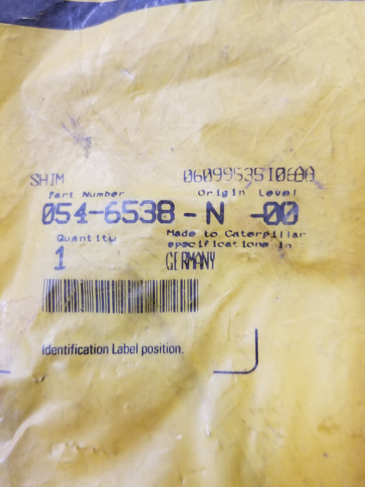 LOT OF 2PC - 054-6538 CATERPILLAR SHIM 0546538