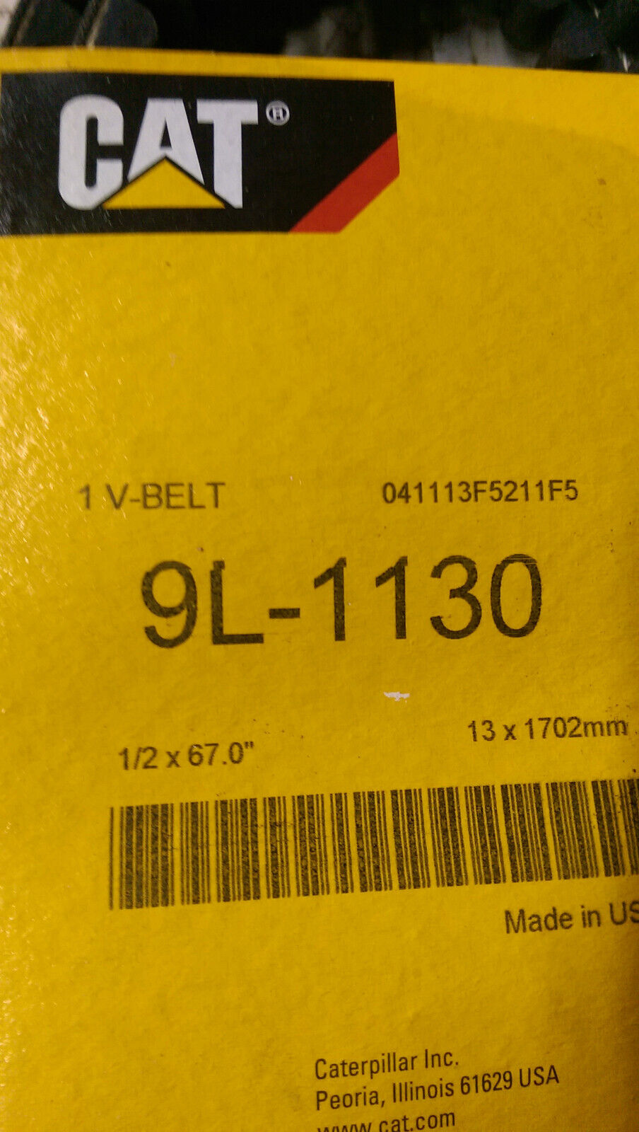 9L1130 Caterpillar 9L-1130 V-belt 1/2 x 67.0"