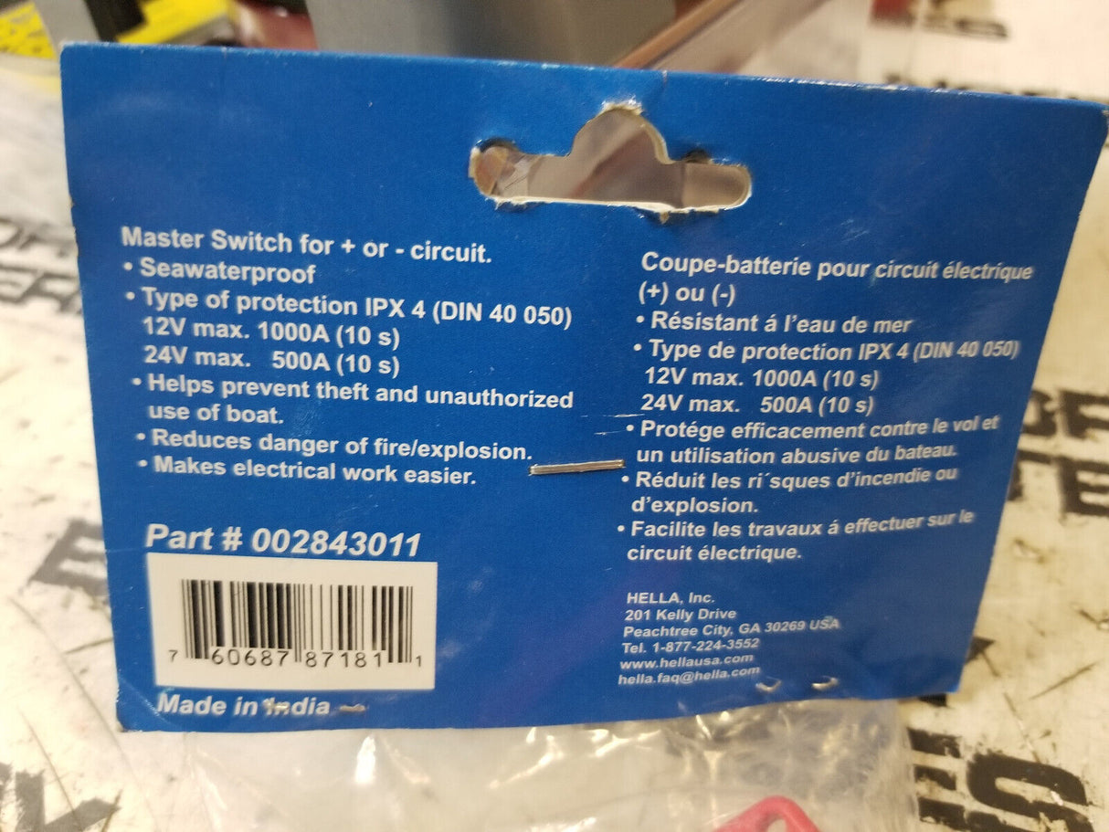 HELLA 002843011 2843 Series 100A Rating Battery Master Switch