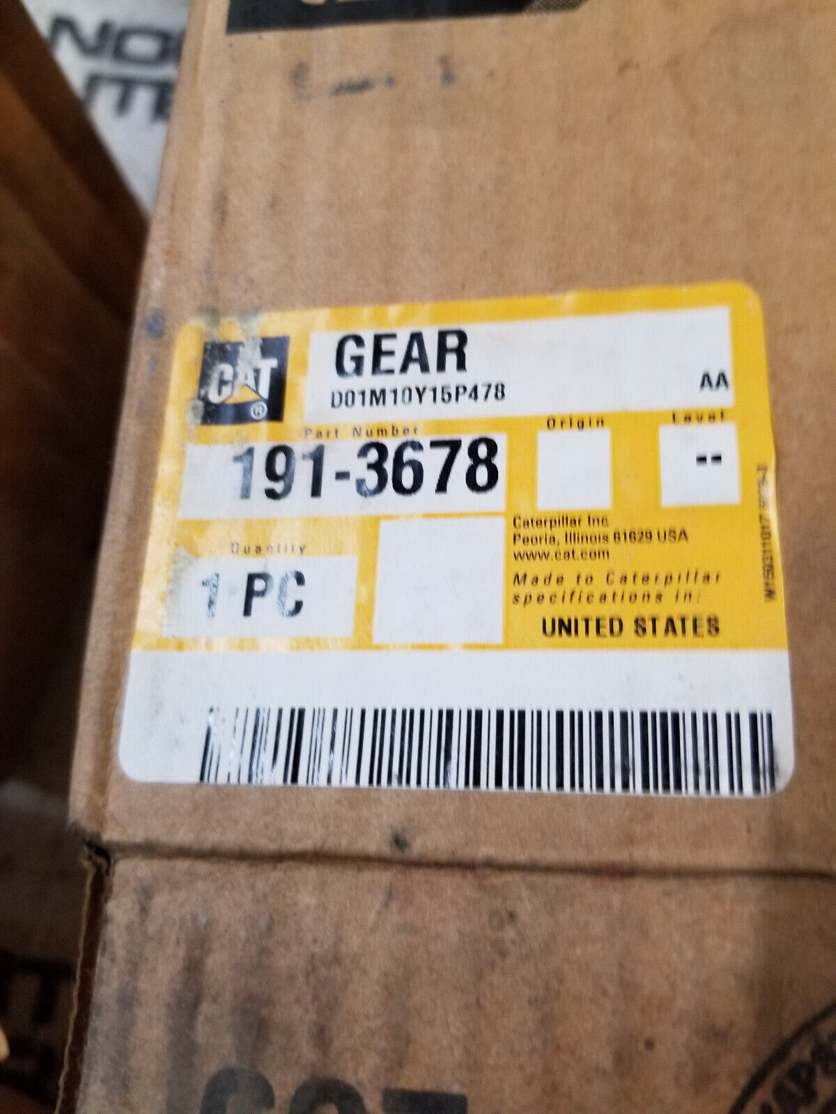191-3678 CATERPILLAR GEAR 1913678