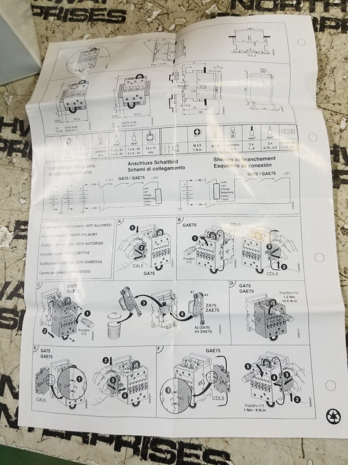 ABB 1SBL411025R8411 Contactor GA75-10-11