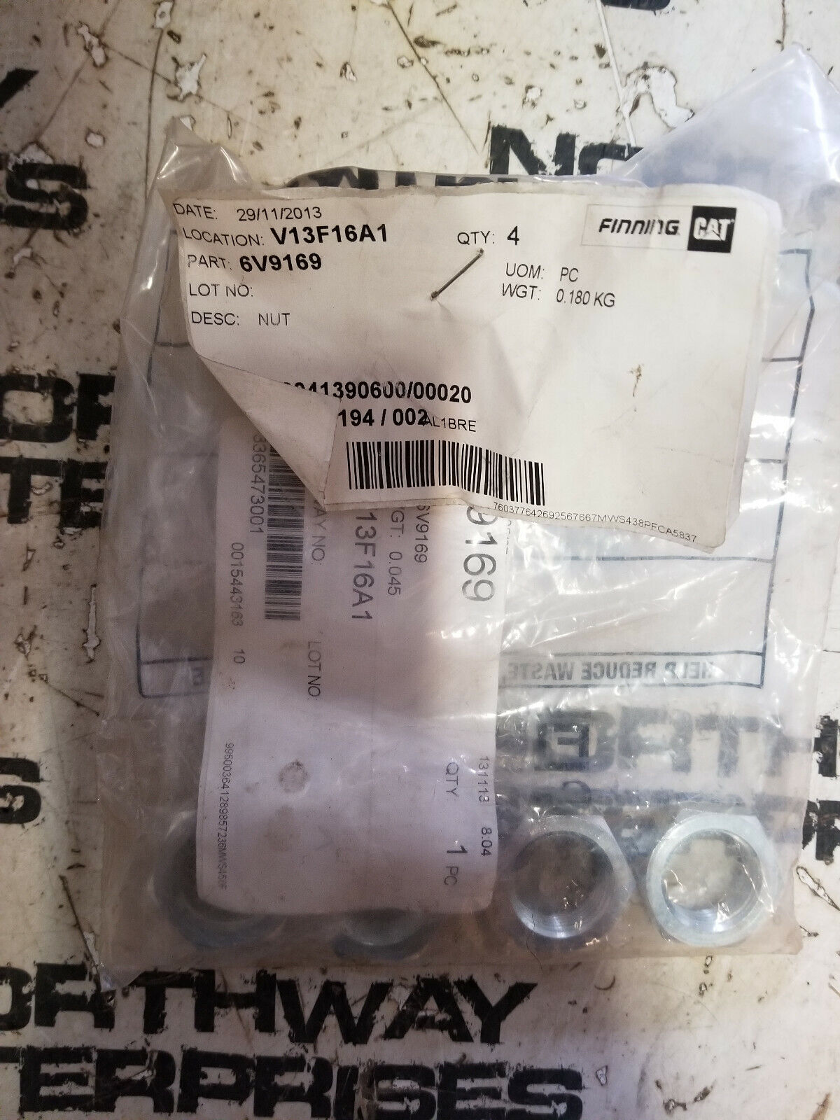 6V-9169 CATERPILLAR NUT 4 NUTS FOR ONE PRICE