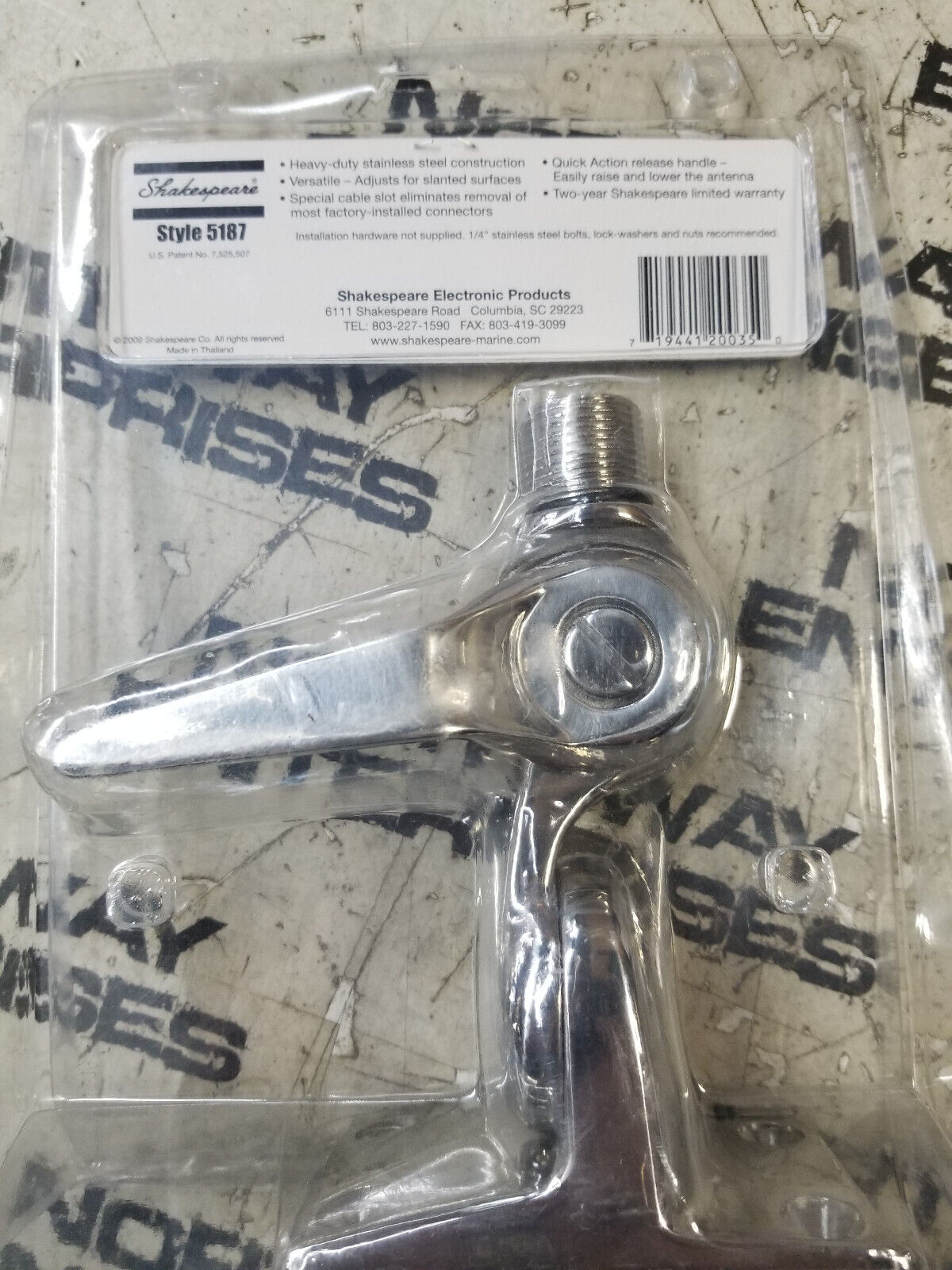 Shakespeare 5187 Stainless Steel Ratchet Mount