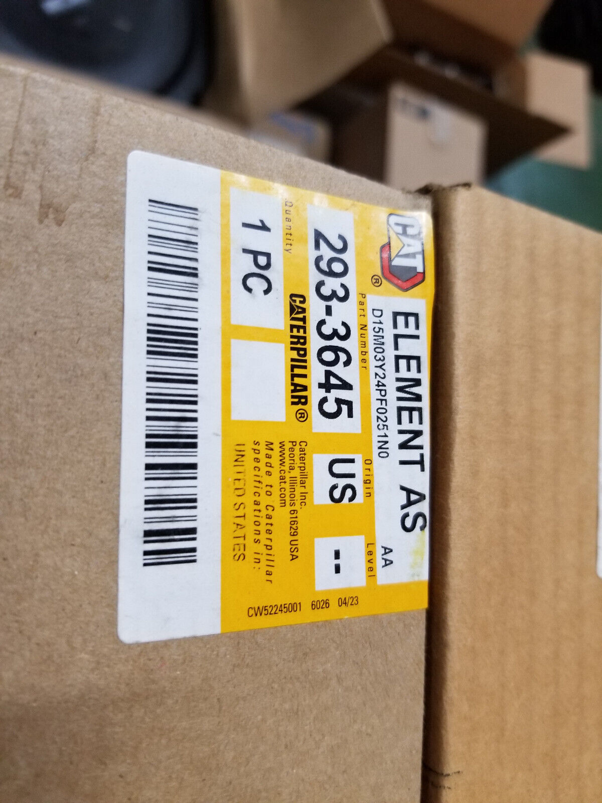 293-3645 CATERPILLAR Hydraulic/Transmission Oil Filter 2933645
