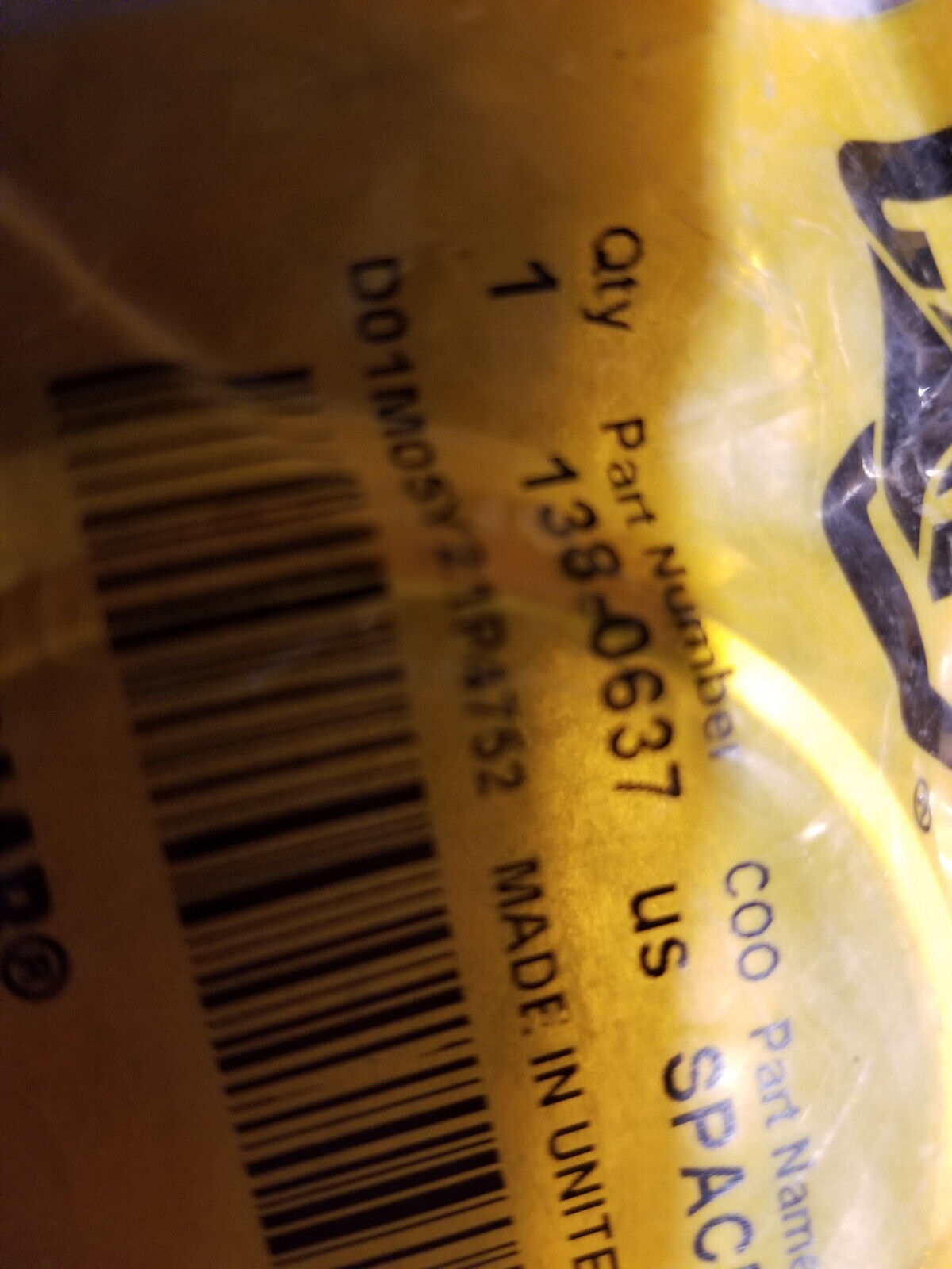 CAT 138-0637 7mm Thick Mounting Spacer 1380637