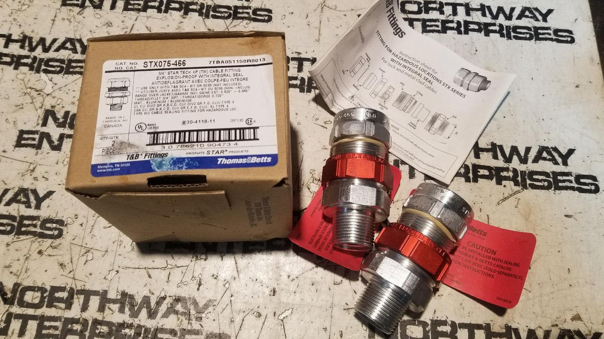 THOMAS AND BETTS STX075-466 T&B 3/4 STAR TECK CONNECTOR 2 PACK