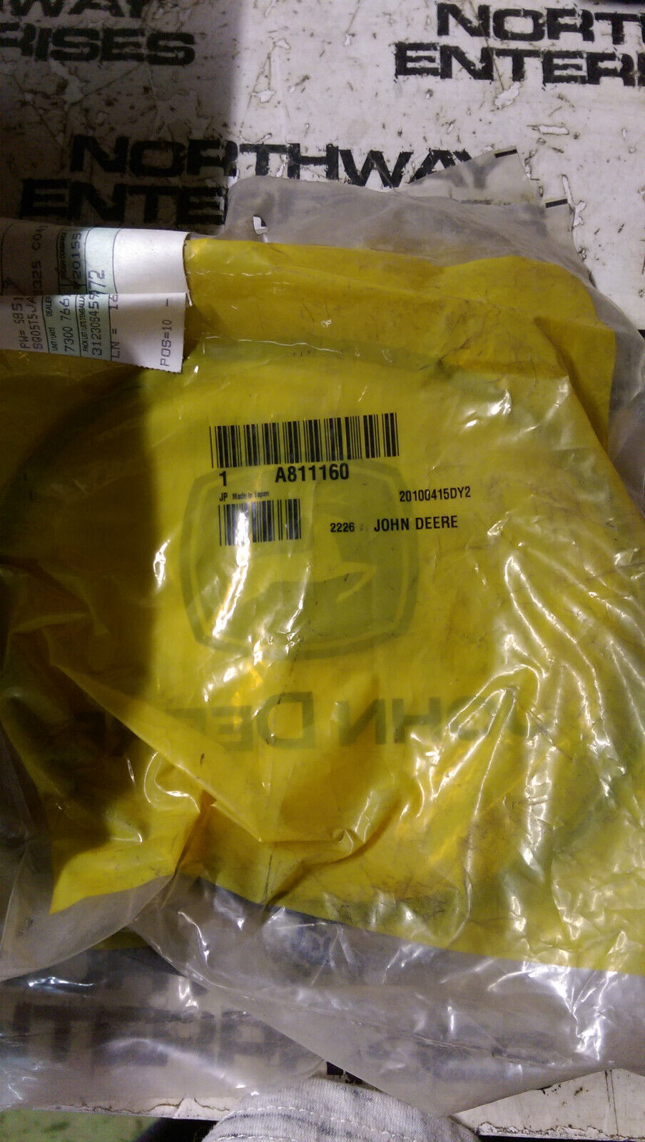 LOT OF 2 PC A811160 JOHN DEERE SEAL O-RING