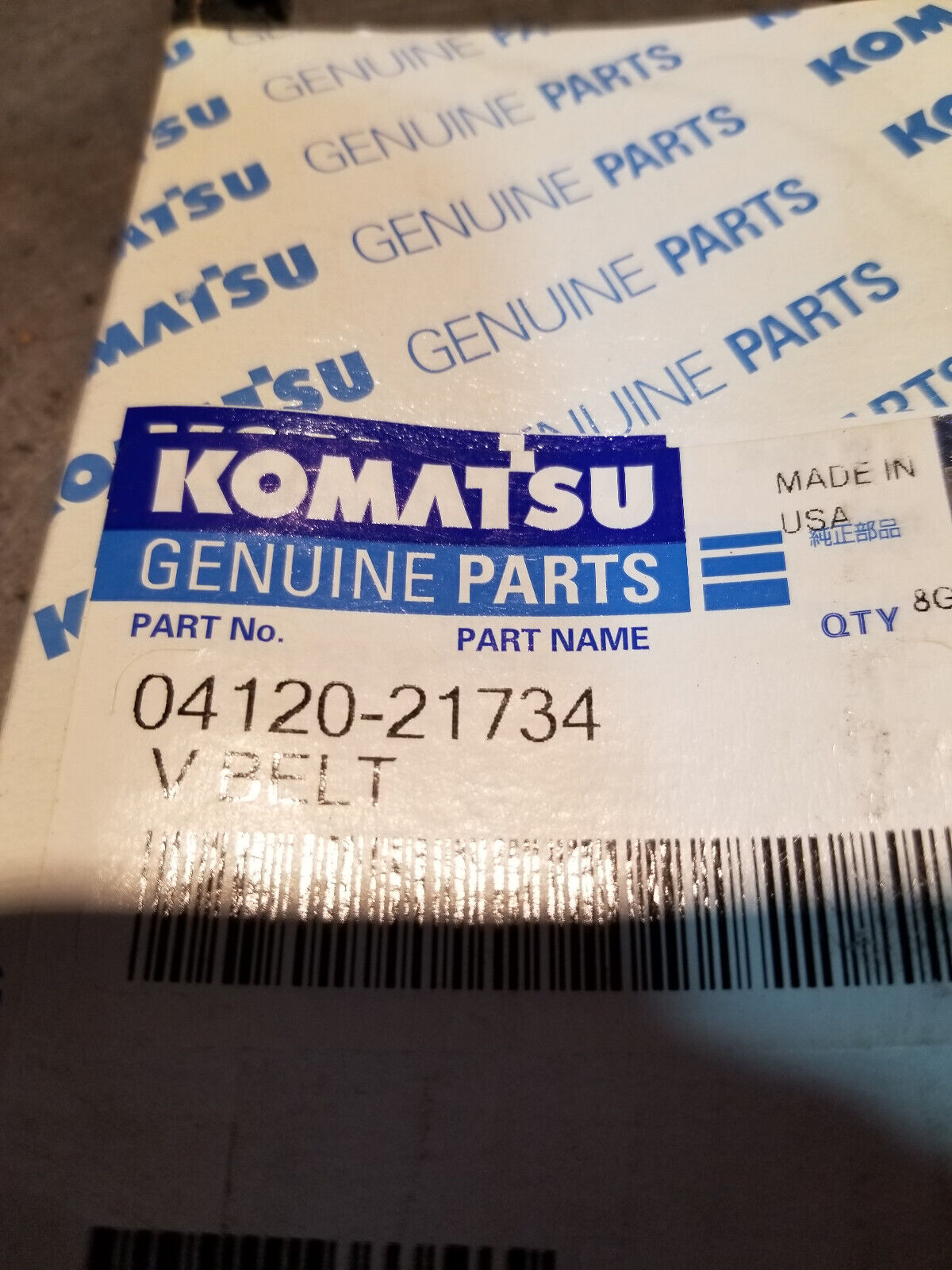 Genuine Komatsu 04120-21734 BELT