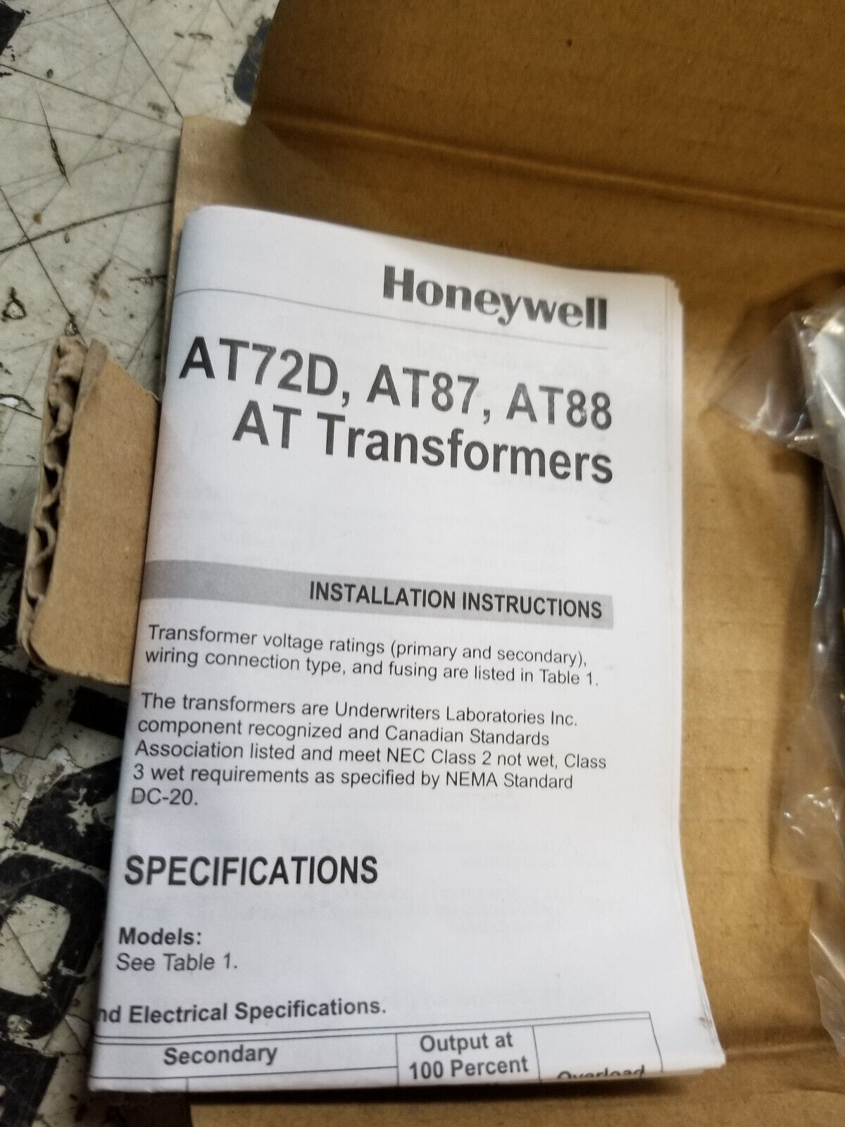 HONEYWELL AT72D 1725 AT72D1725 TRANSFORMER