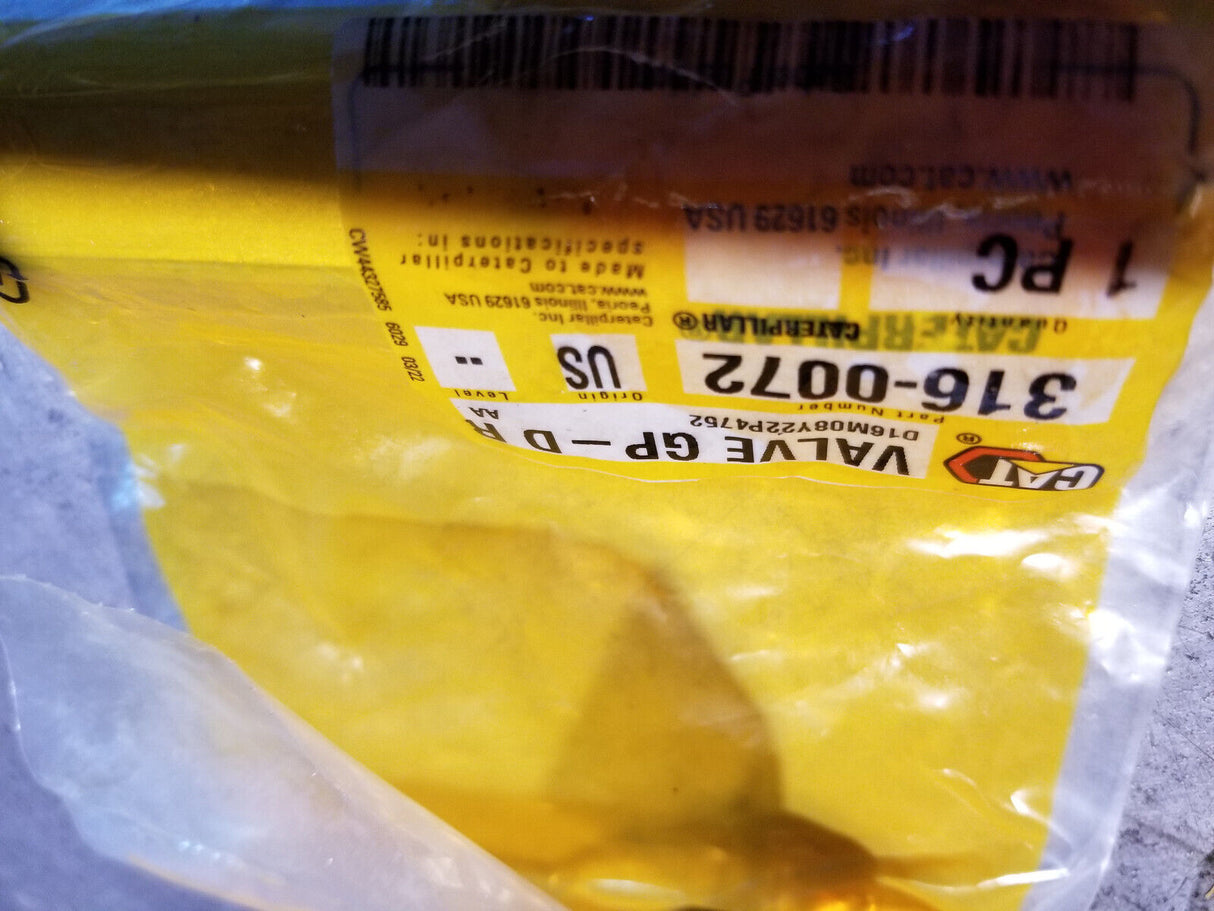 316-0072 Genuine OEM CATERPILLAR Direct Operated Relief Valve