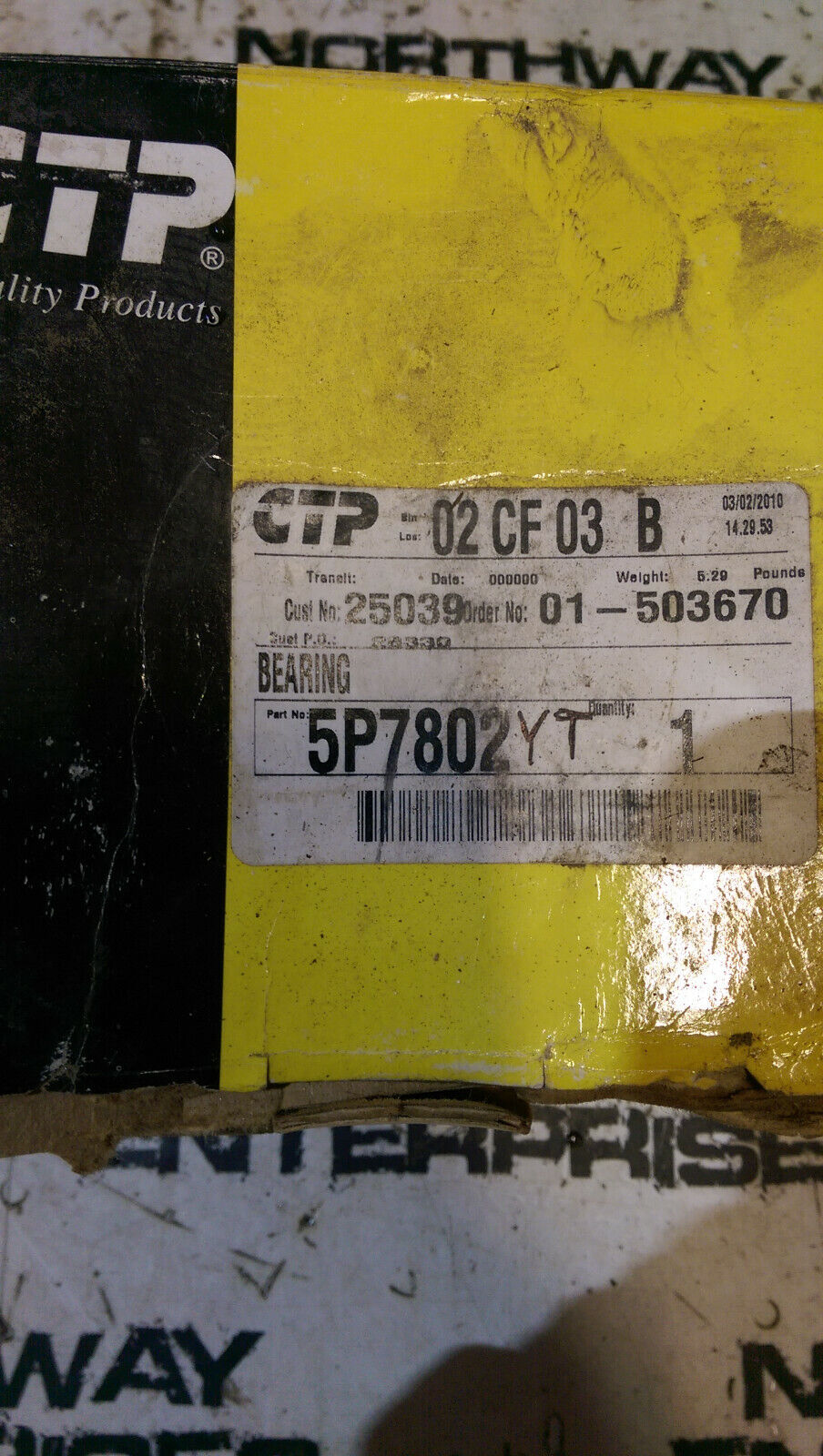 CTP CAT 5P7802 5P-7802 BEARING NEW