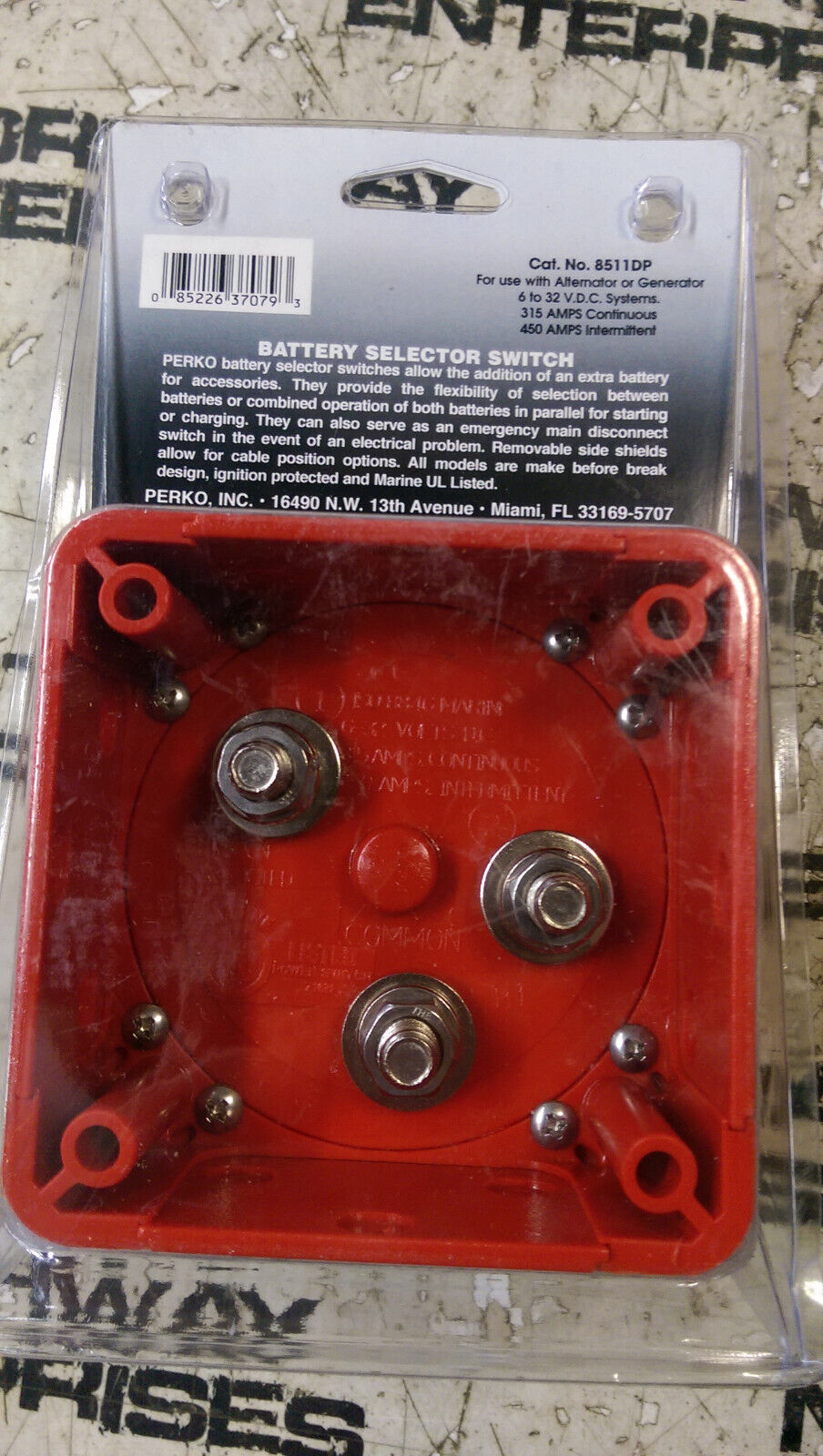 Perko 8511DP Compact Marine Battery Selector Switch