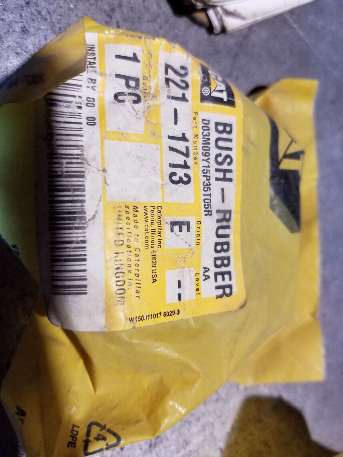 221-1713 Caterpillar 60mm Outer Diameter Rubber Bushing