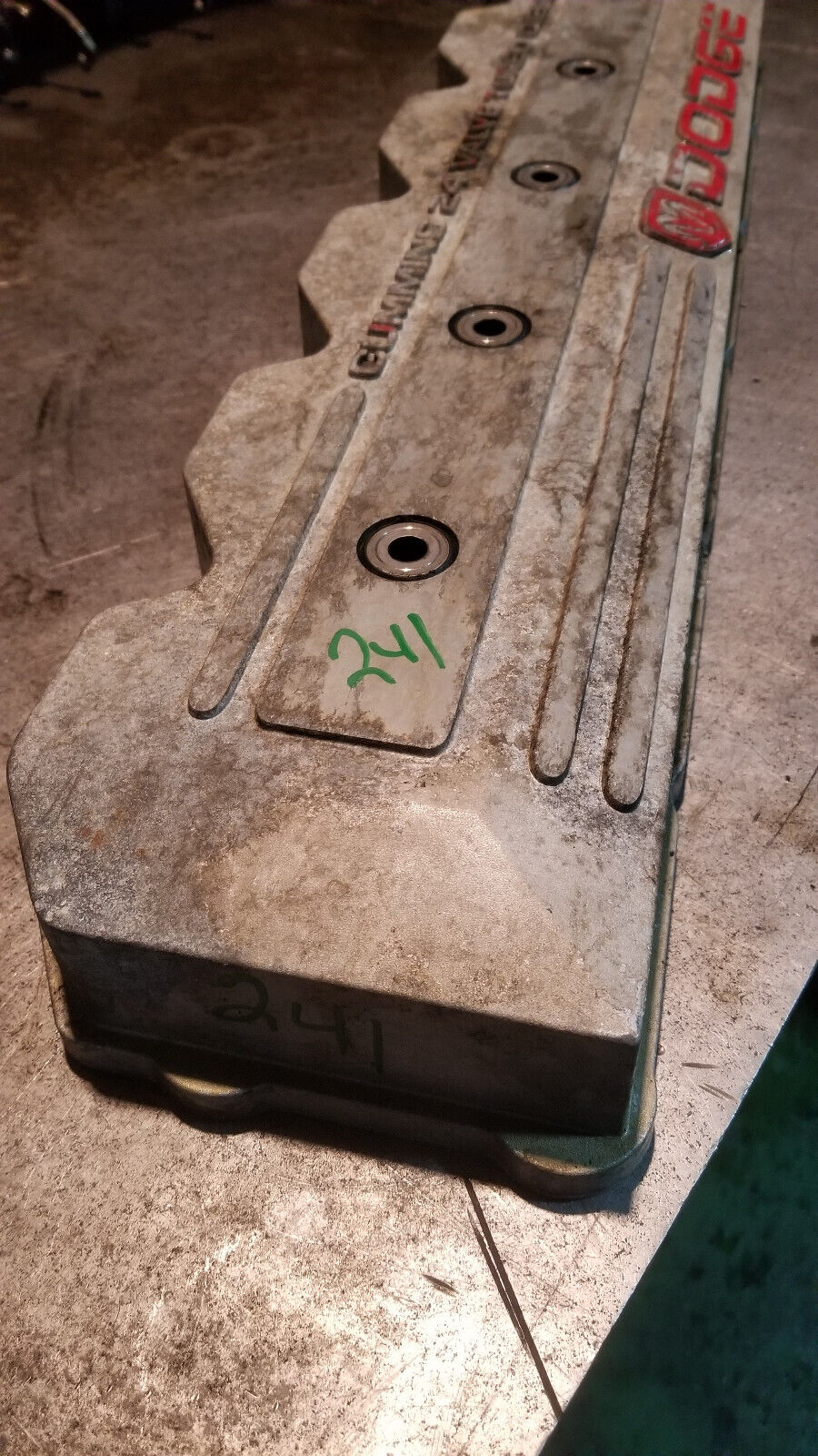 98-01 Dodge Ram Cummins 5.9L 24v turbo diesel engine VALVE COVER Silver 3941755