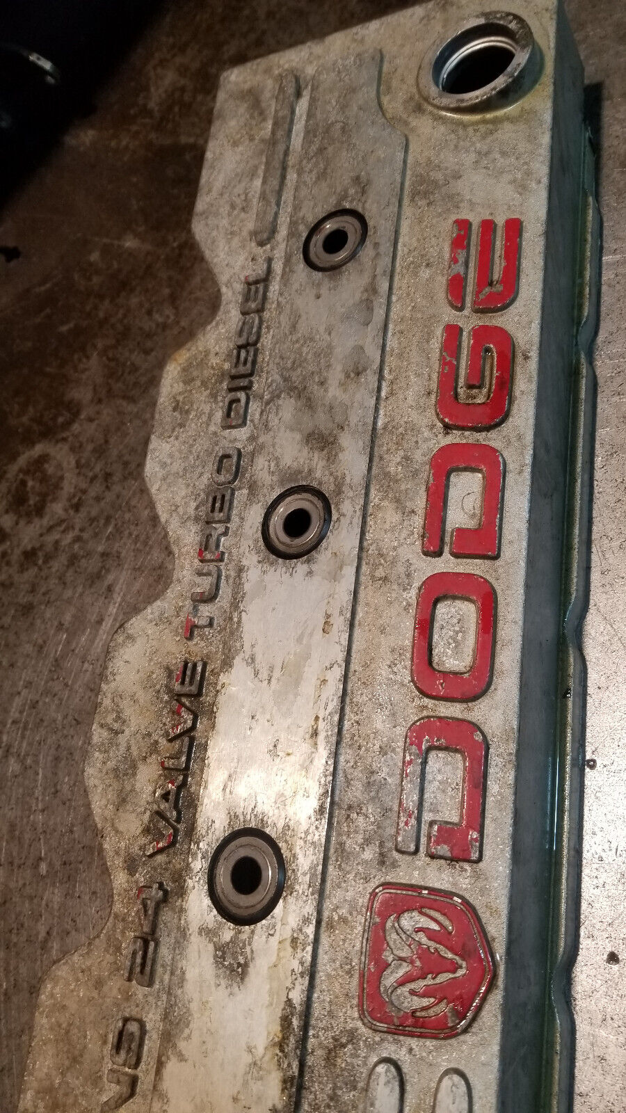 98-01 Dodge Ram Cummins 5.9L 24v turbo diesel engine VALVE COVER Silver 3941755