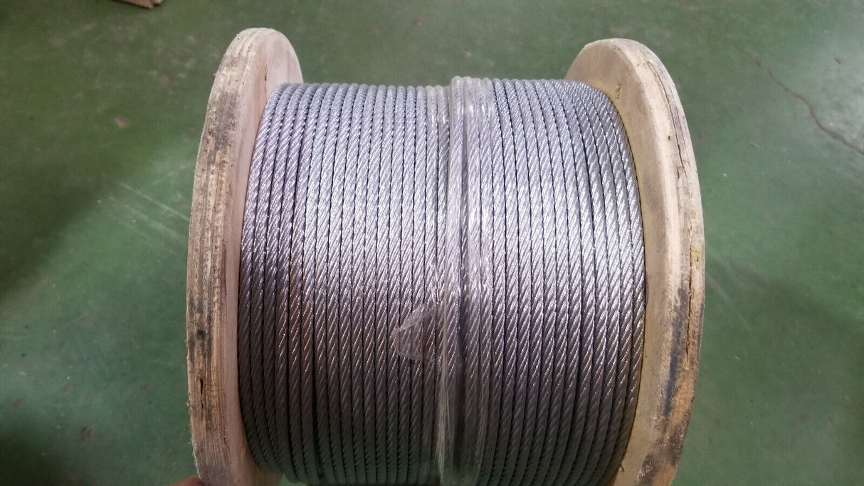 FULL ROLL 3/16" x 500' Minimum Break Strength 4200lb Galvanized Cable 45505