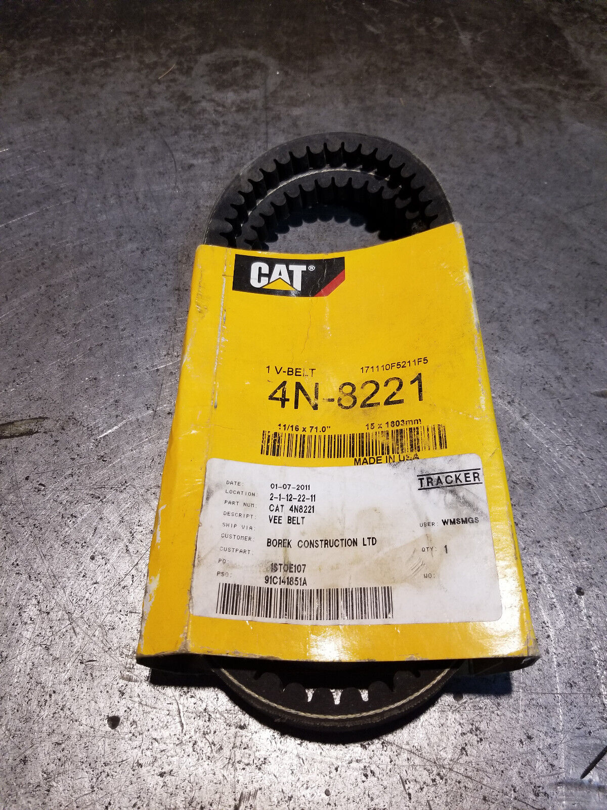 CATERPILLAR 4N-8221 4N8221 V-BELT
