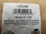 BOX OF 50 LUG NUTS 40048 14MM X 1.50 BULGE ACORN-OPEN END