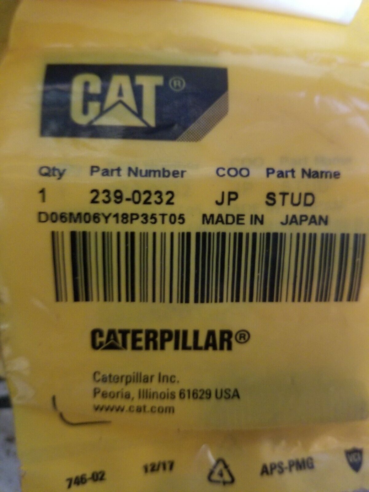 239-0232 CATERPILLAR STUD