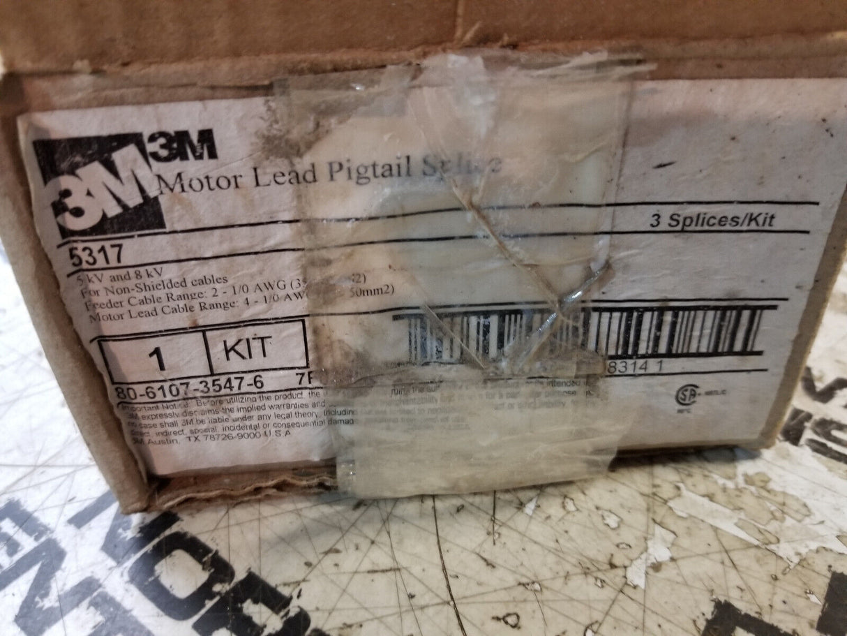BOX OF 3 - 3M 5317 MOTOR LEAD PIGTAIL SPLICE FOR 5/8KV NON SHIELDED CABLES NEW
