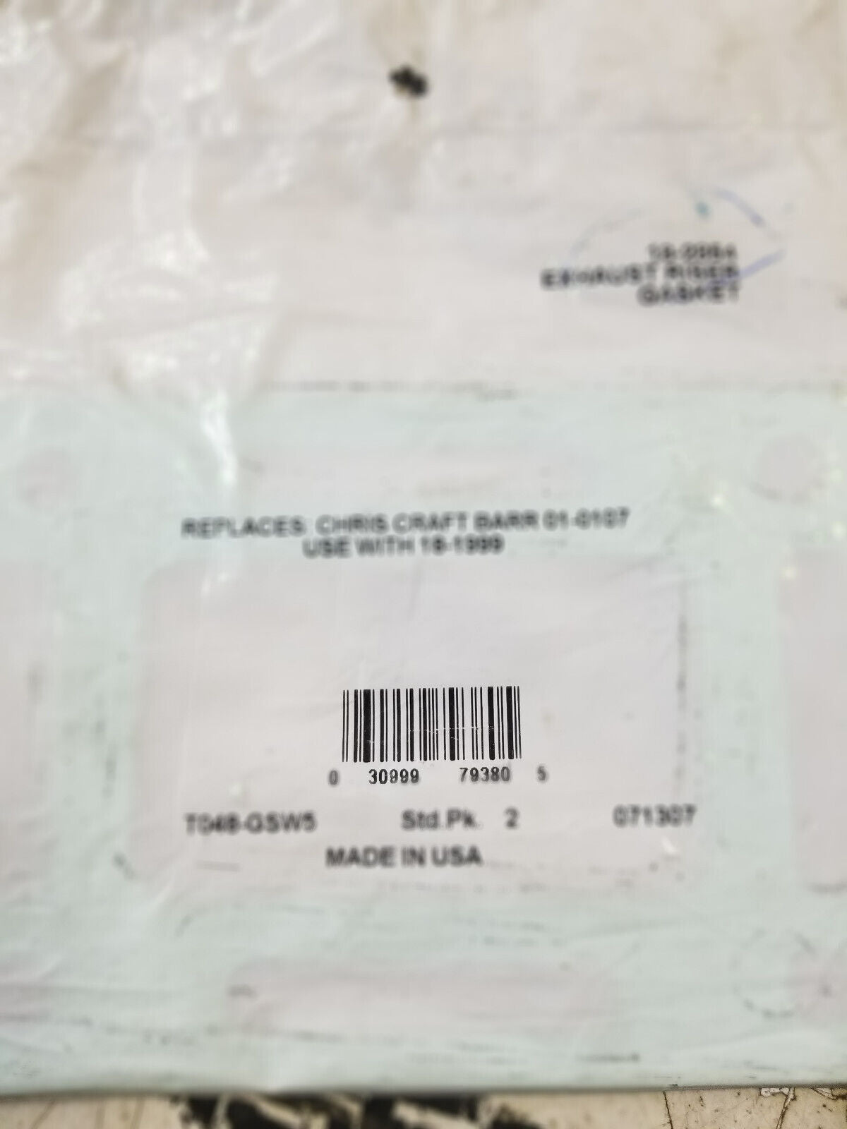 Sierra 18-2854 Exhaust Cover Gasket Omc 318925 1 package of 2 gaskets