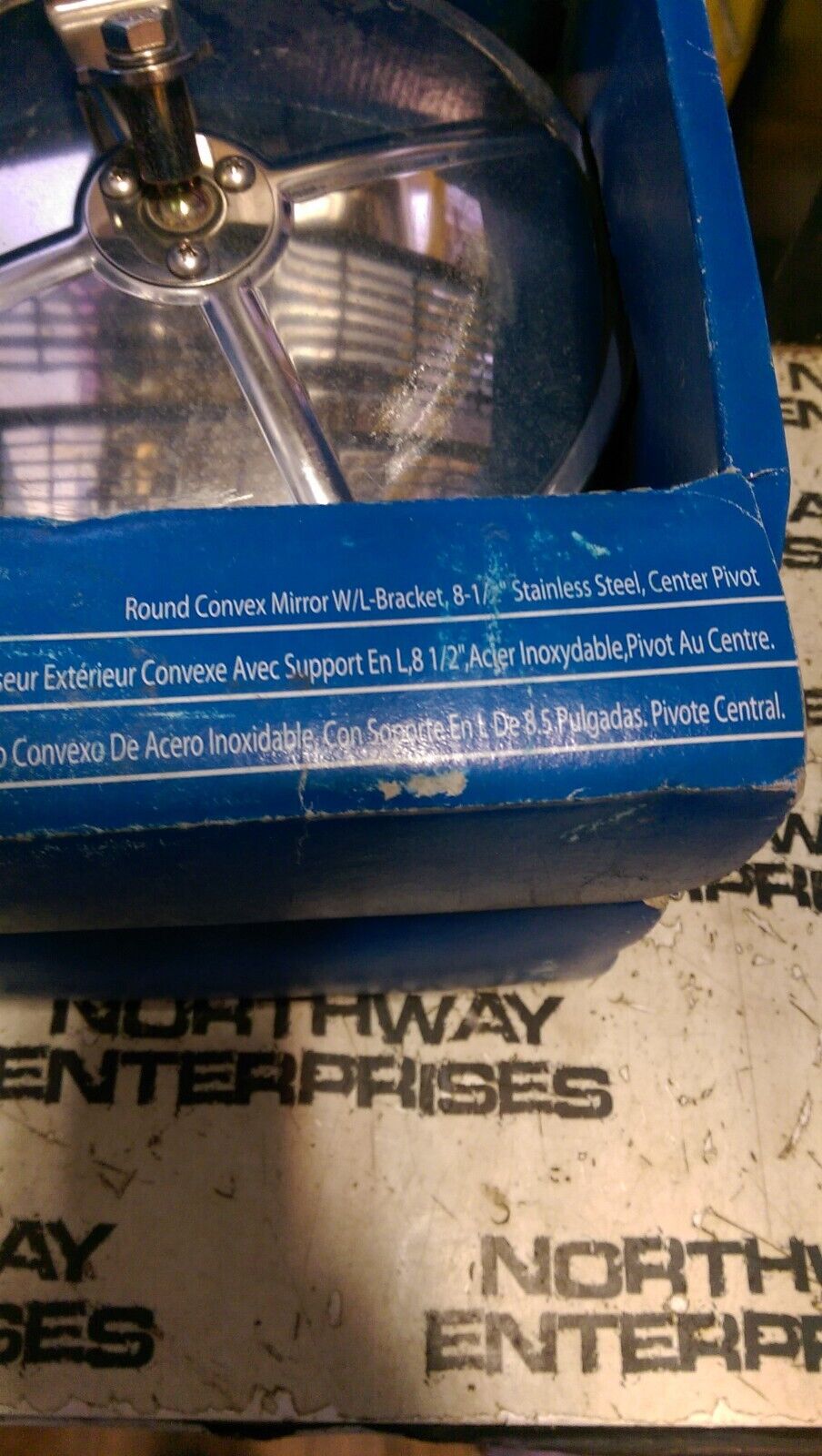 TRP SA8S 8-1/2" Stainless Convex Center Pivot Mirror w/ L Bracket Free