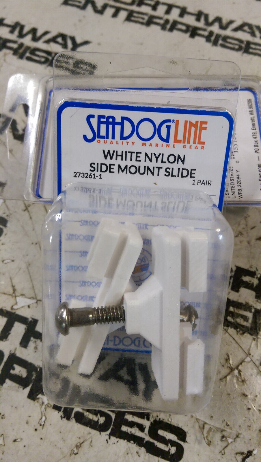 Sea-Dog 273261-1 Track Mount Hinge Fitting, Side Slide - White