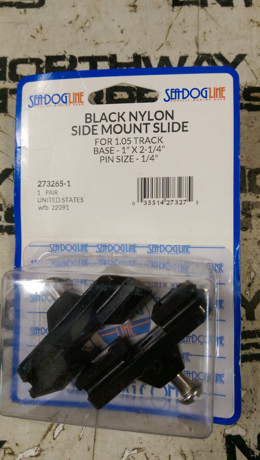 SEA DOG 273265-1 BLACK SLIDE HINGE NYLON SIDEMOUNT SLIDE