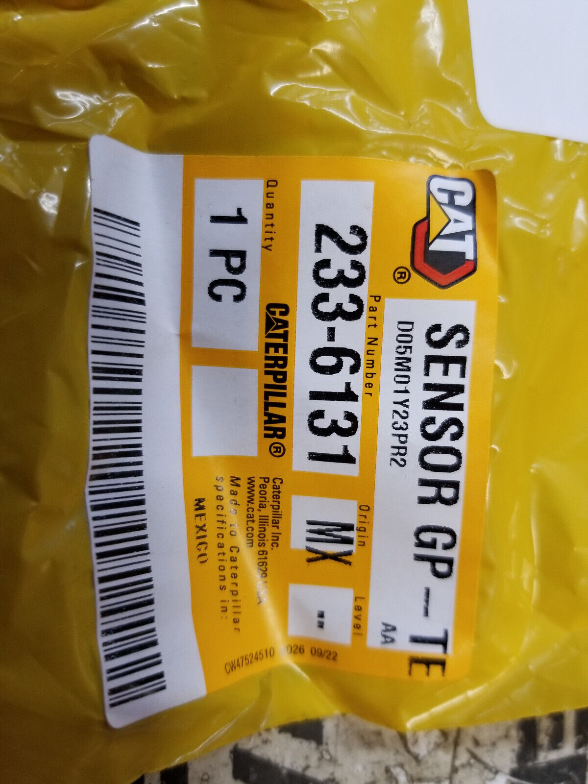 233-6131 CAT TEMPERATURE SENSOR 2336131 D9 D8 D8T D10T2 D10 D11 D9T D11T D7E LGP