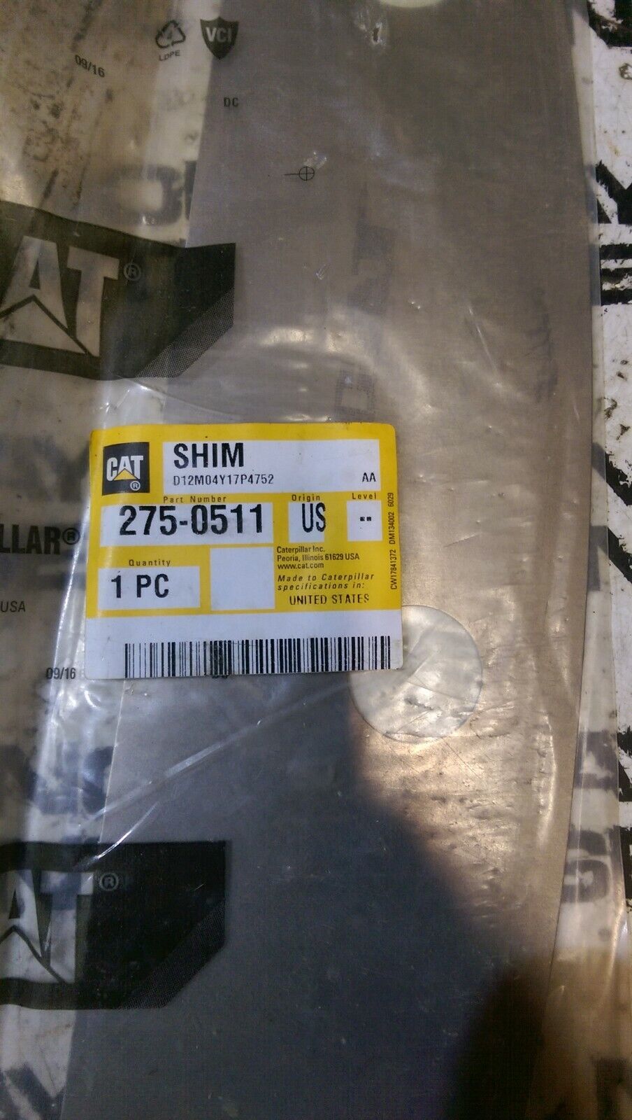 CATERPILLAR 275-0511 SHIM