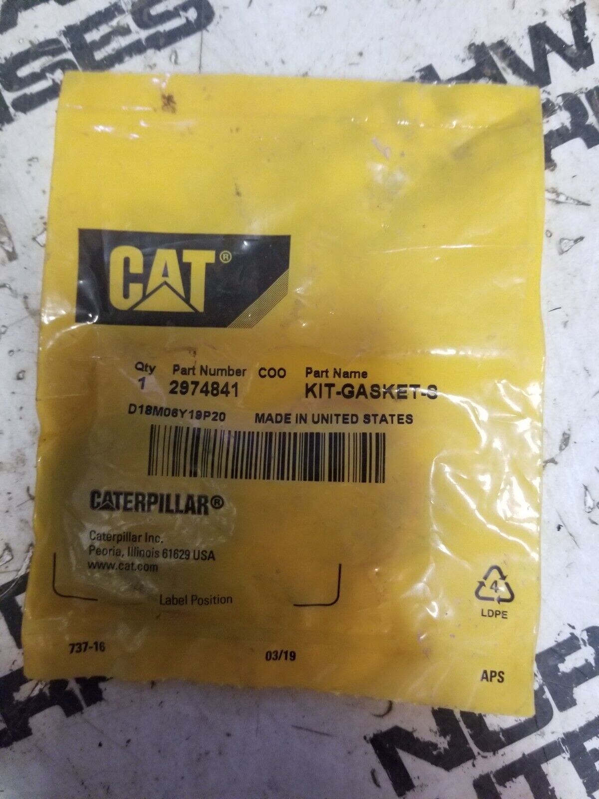 297-4841: CATERPILLAR C7 C9 KIT-SINGLE FUEL INJECTOR INSTALL KIT