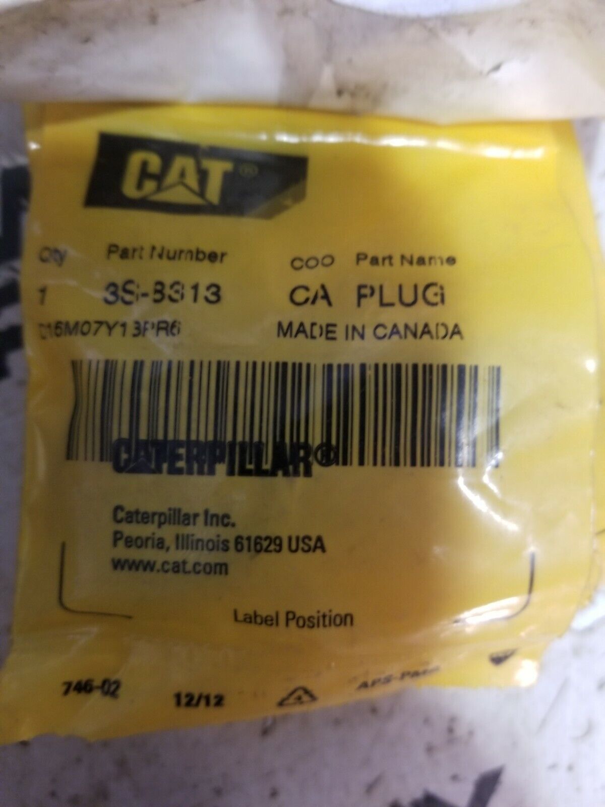 3S-8313 CATERPILLAR PLUG