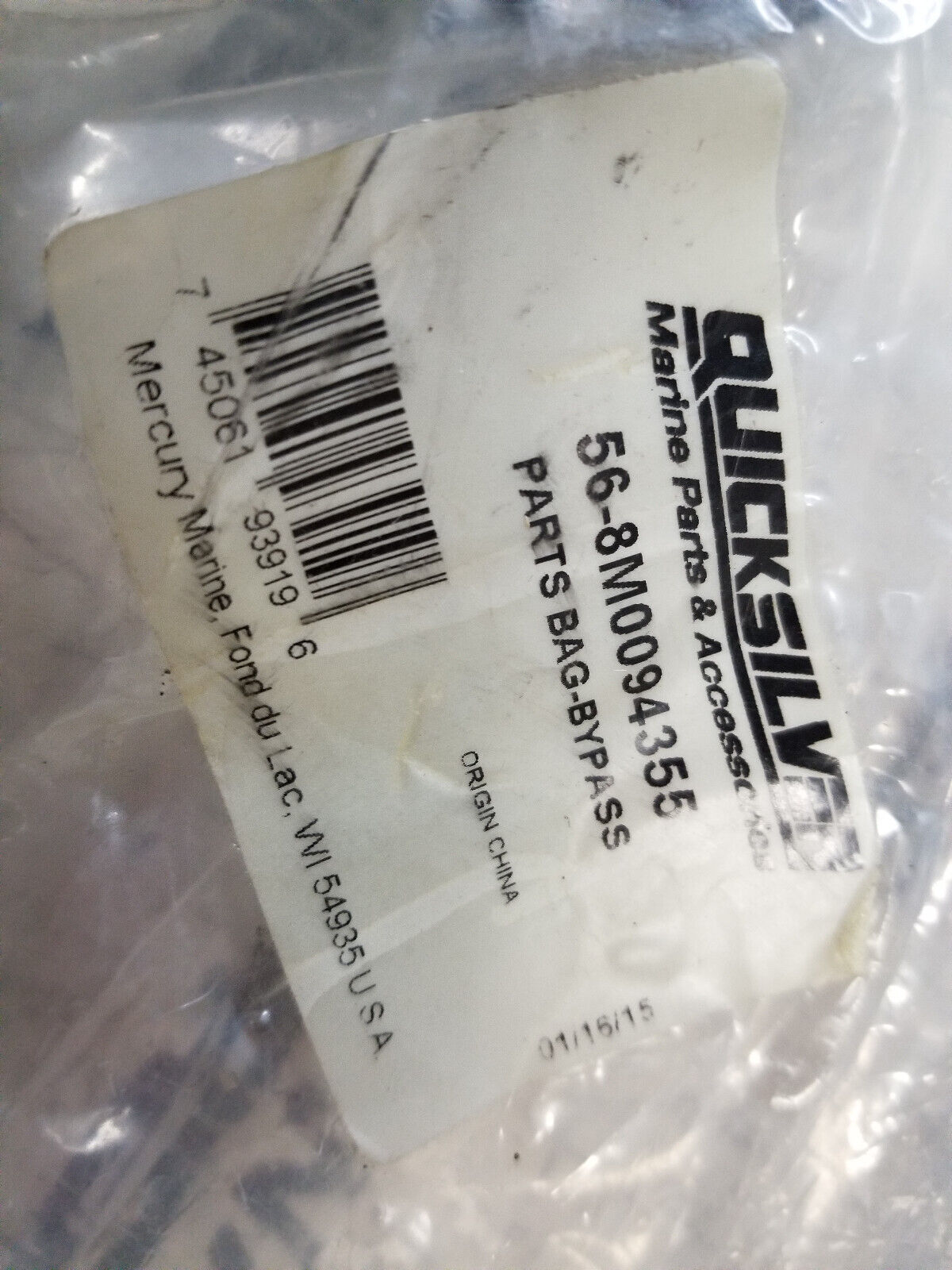 QUICKSILVER 56-8M0094355 BYPASS PARTS BAG