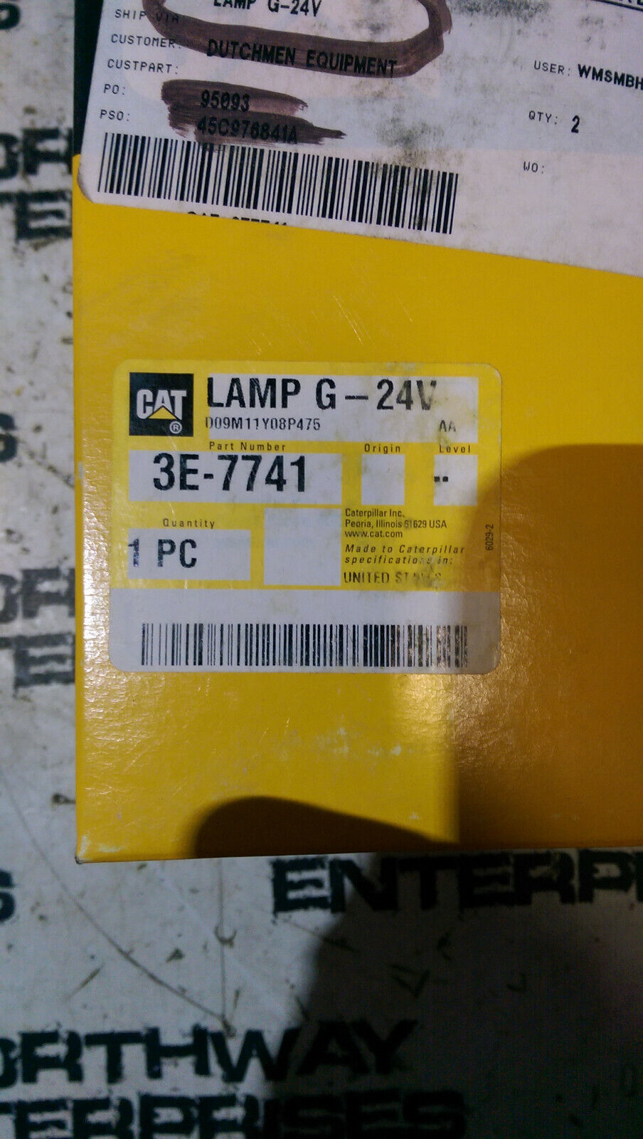 3E-7741 CAT Lamp G - 24V