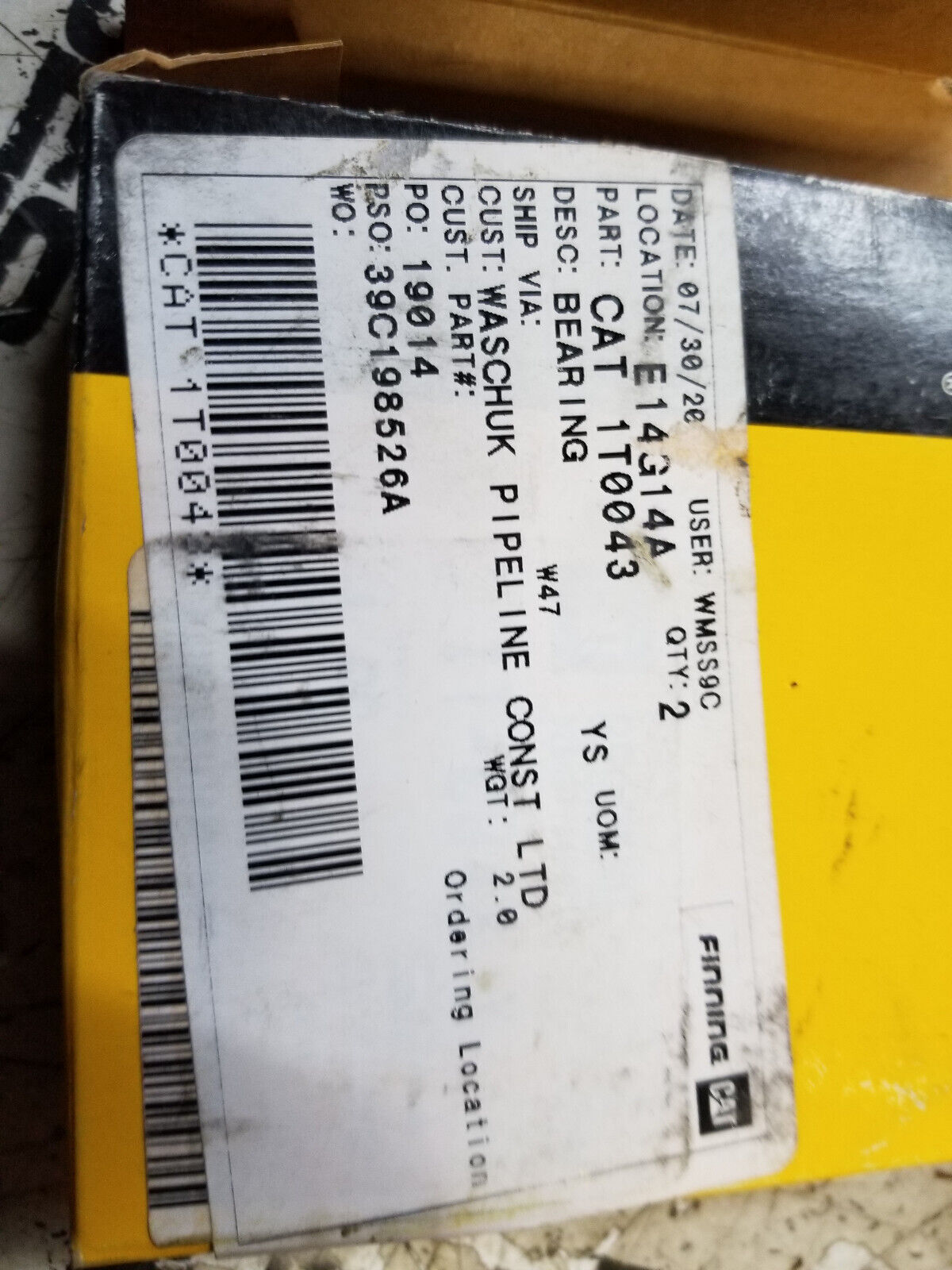 GENUINE CAT 1T-0043 Single Row Ball Bearing 1T0043