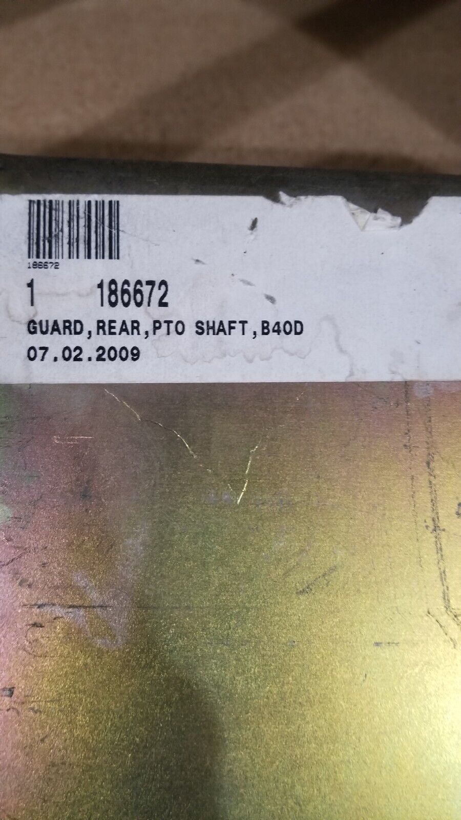 JOHN DEERE B40D PTO GUARD REAR 186672 TT186672