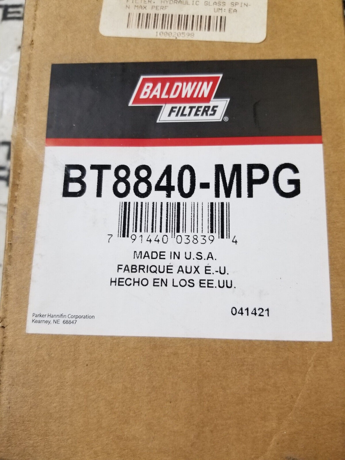 BALDWIN BT8840-MPG FILTER