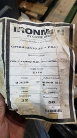 IRONMAN GROVE GEAR BOX GR8422610.32 GR-DFHMQ-842-1800-HR6-56-32