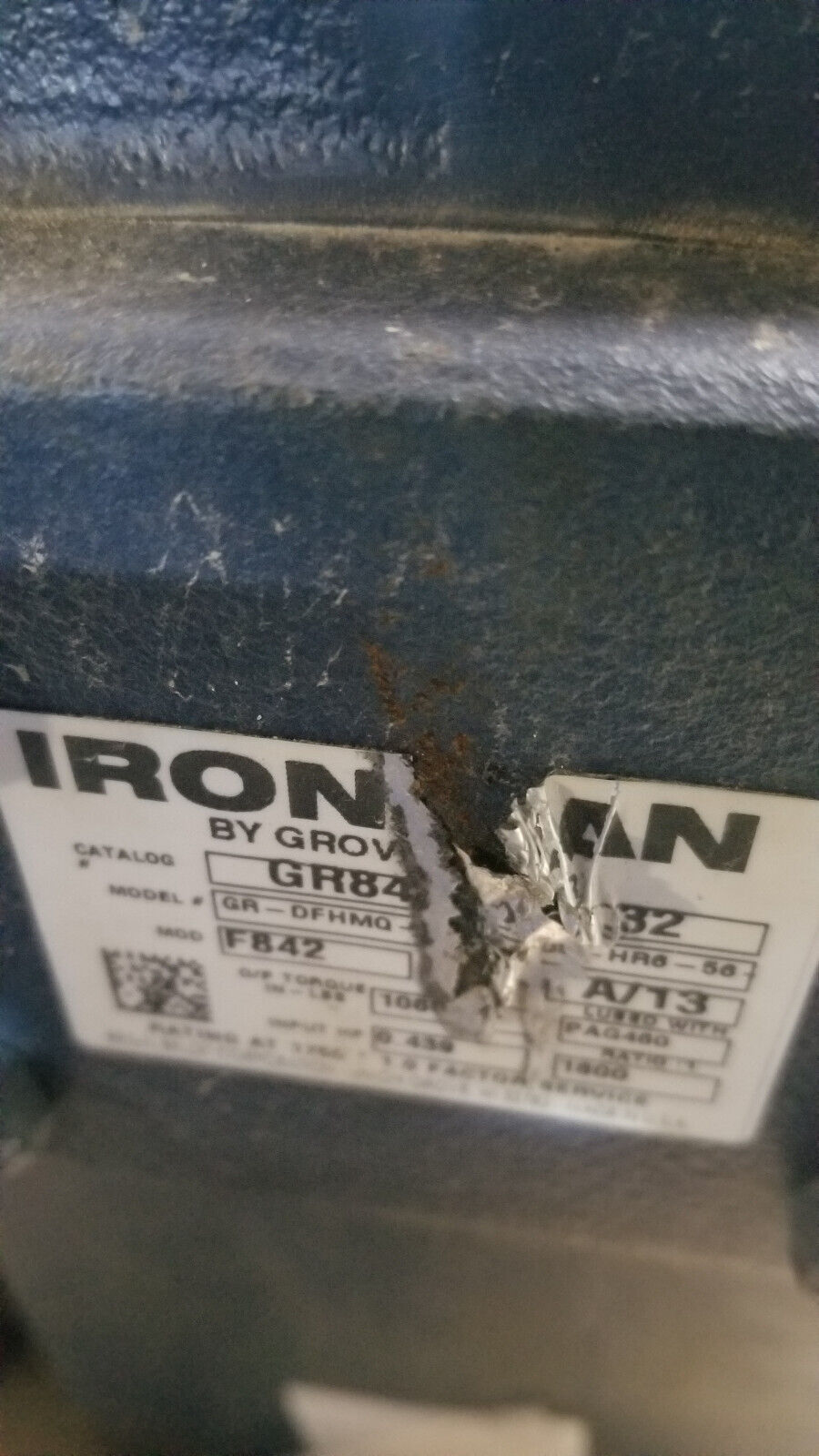 IRONMAN GROVE GEAR BOX GR8422610.32 GR-DFHMQ-842-1800-HR6-56-32
