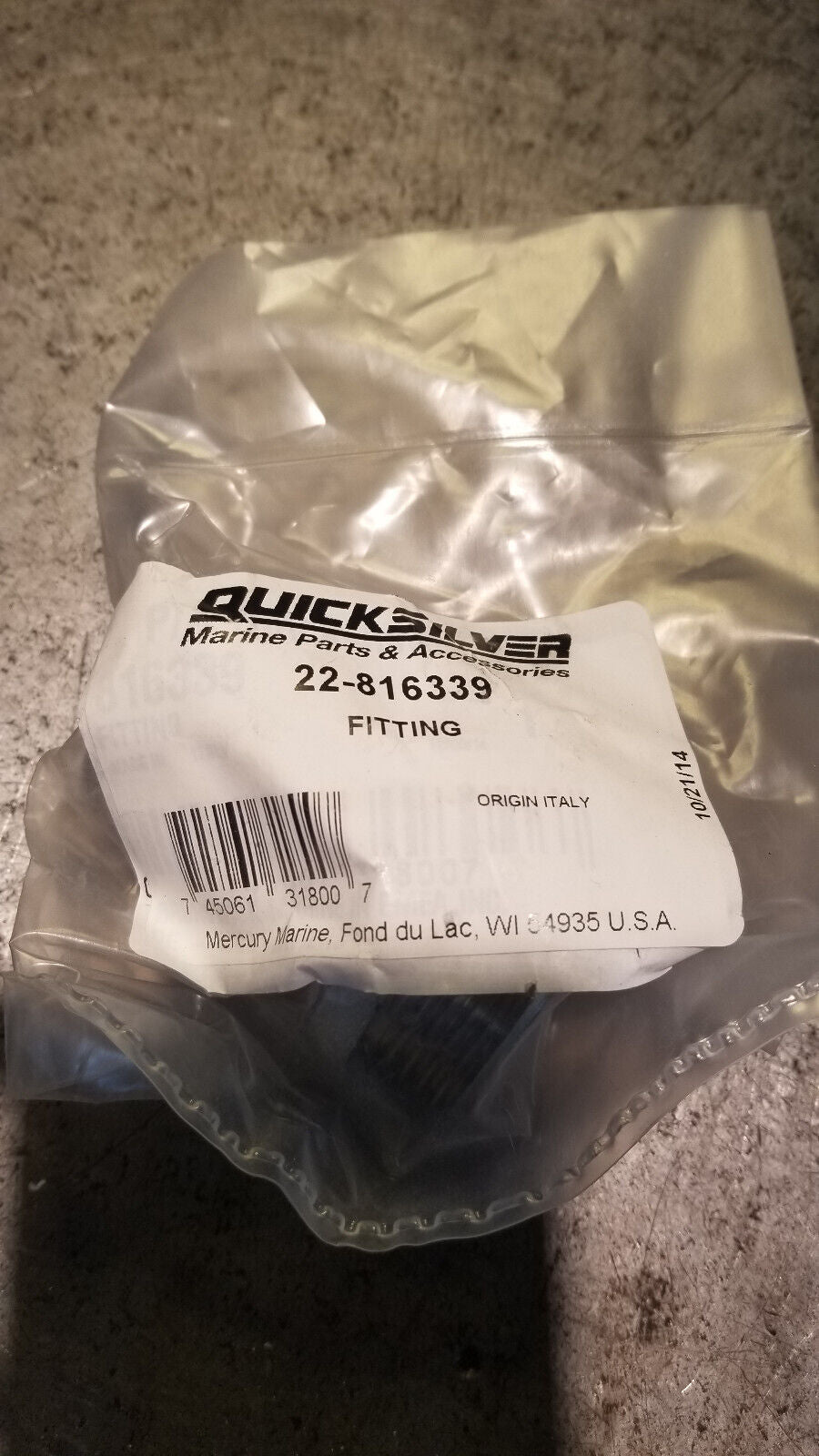 Mercury Mercruiser Quicksilver 22-816339 Fitting