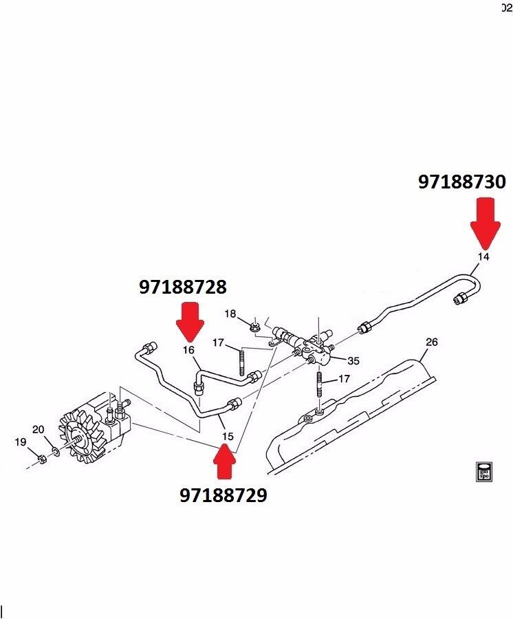 Duramax LB7 6.6L High Pressure Fuel Lines 97188728, 97188730, 97188729 Set of 3