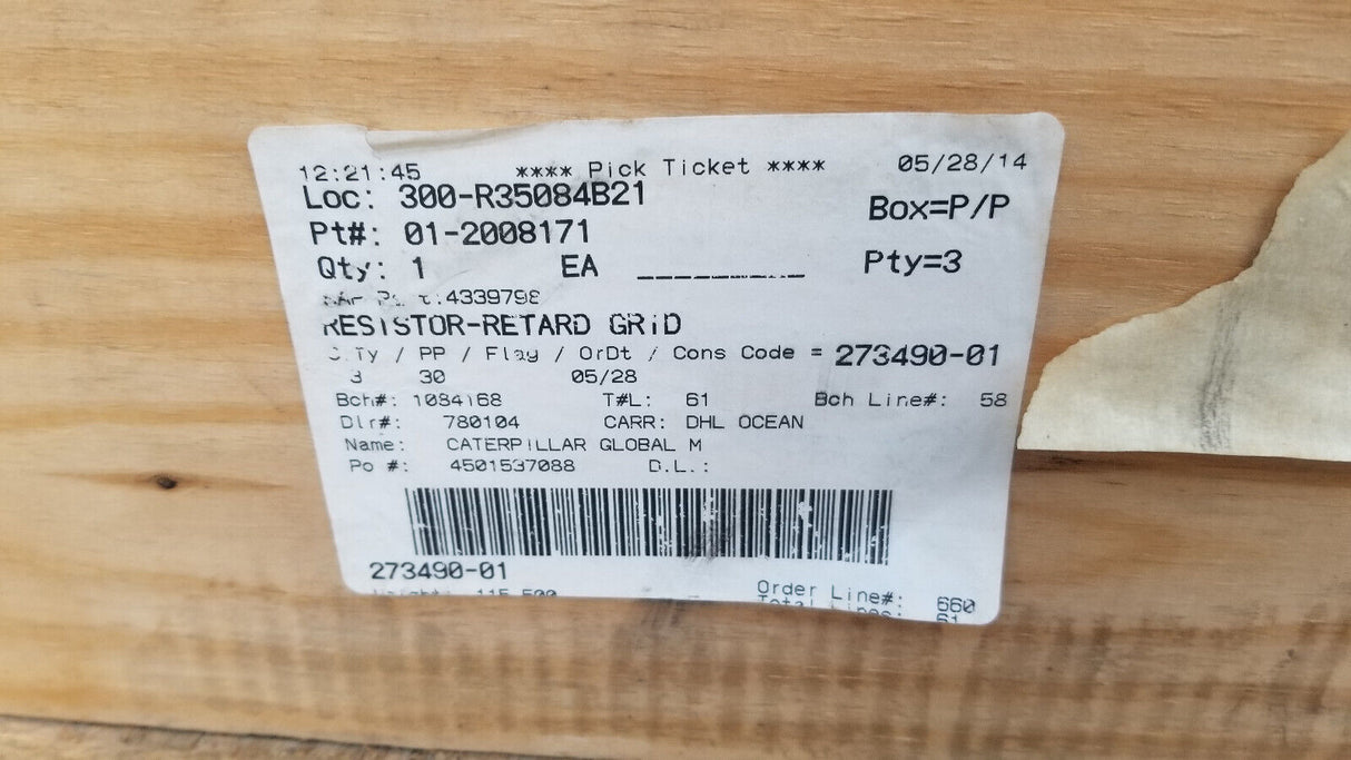 BUCYRUS CAT GRID HEATER RESISTOR 2008171 4339798 273490 01-2008171 4339798