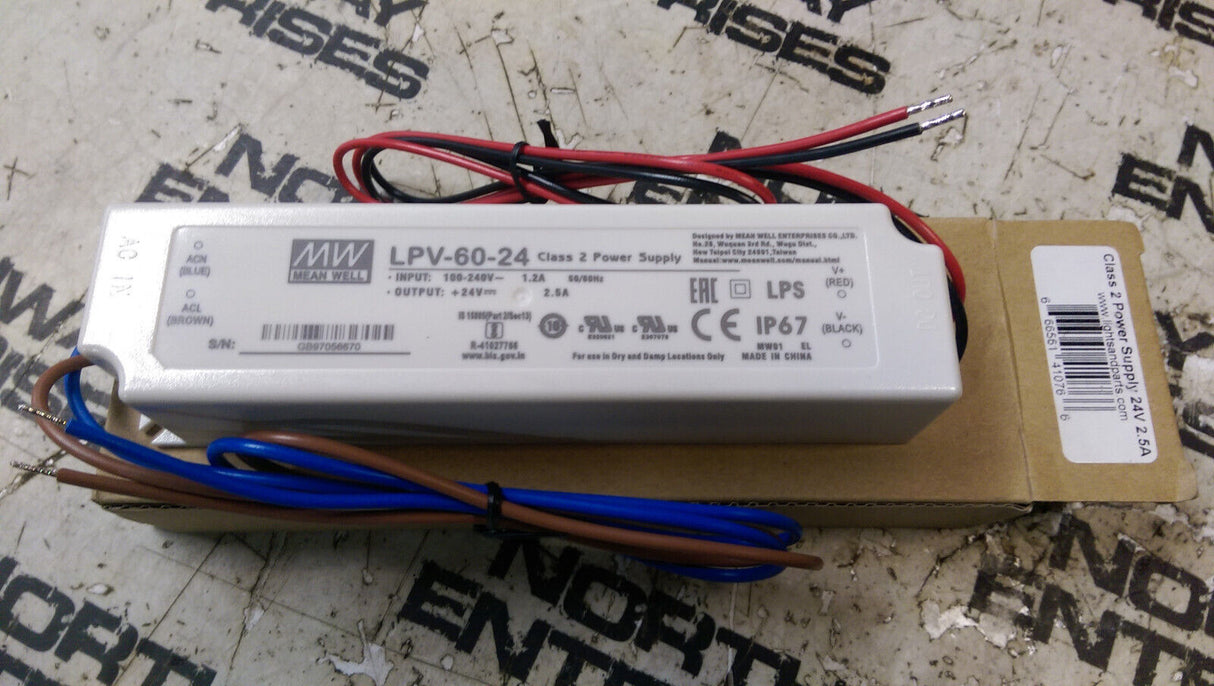 LPV-60-24 class 2 power supply 24v 2.5a