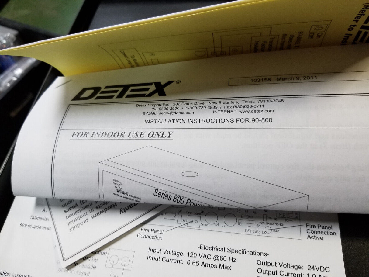 Detex S800- 90-800 Power Supply, SIngle Phase, 120V
