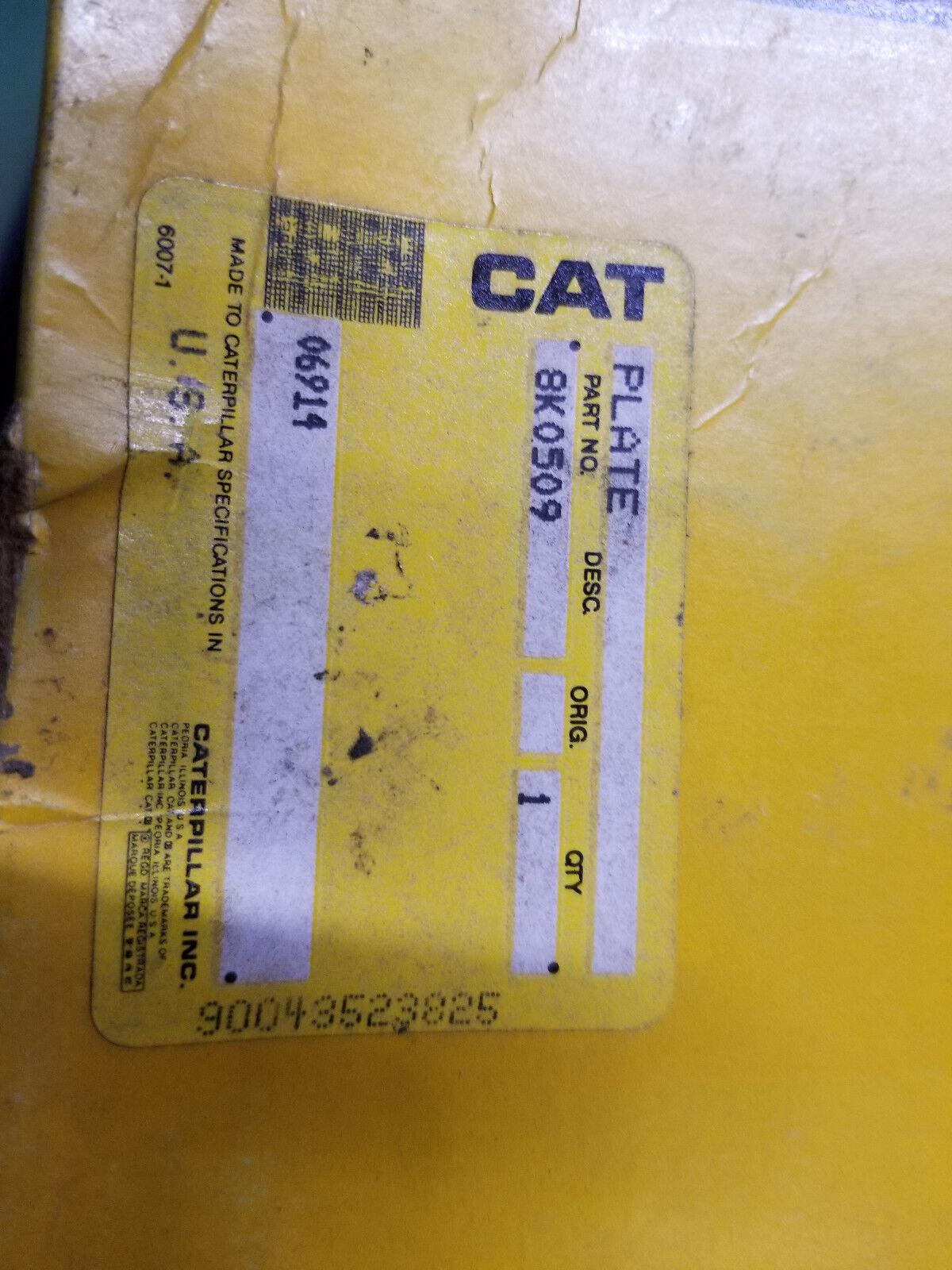 8K-0509 PLATE 8K0509