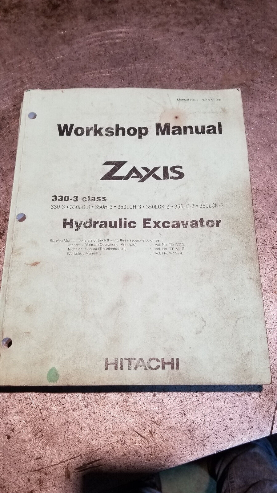 HITACHI Zaxis 330-3 350-3 LC LCH LCK LCN Service Workshop Manual W1V7-E-00