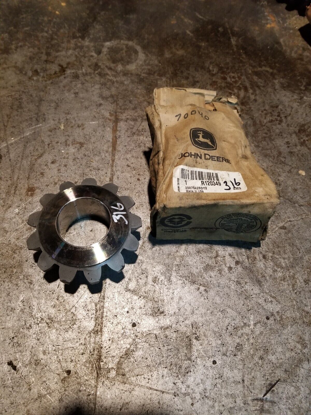 John Deere Original Equipment Pinion R120349 REF 316