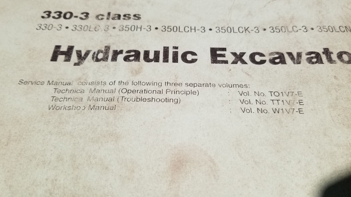 HITACHI Zaxis 330-3 350-3 LC LCH LCK LCN Service Workshop Manual W1V7-E-00