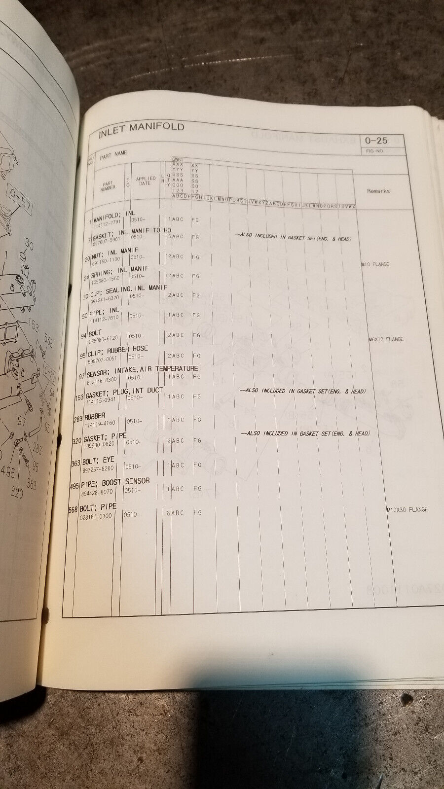 2005 Isuzu 6WG1 Diesel Engine Parts Catalog Manual 1-8871-1008-0